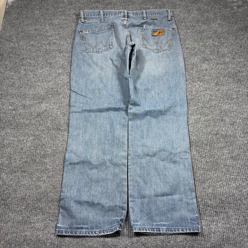 Wrangler Jeans Mens 35x32 WRT20TW Boot Cut Jeans Blue Denim